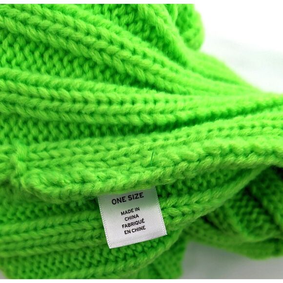 Girls Neon Green Knit Beanie Hat by Nordstrom BP - Picture 4 of 8